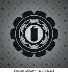 soda can icon inside black emblem