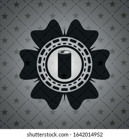 soda can icon inside black emblem
