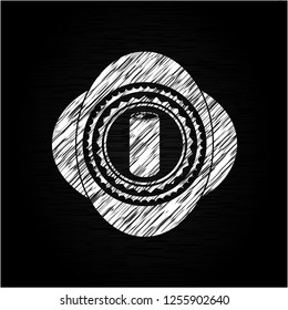 soda can icon inside chalk emblem