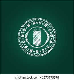 soda can icon inside chalk emblem