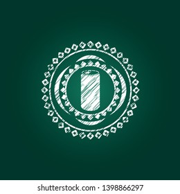 soda can icon inside chalk emblem
