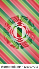 soda can icon inside christmas colors style emblem.