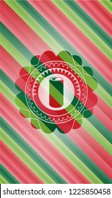 soda can icon inside christmas style emblem.