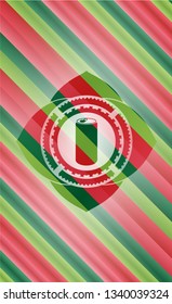 soda can icon inside christmas badge background.