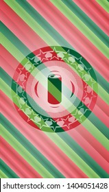soda can icon inside christmas colors style emblem.