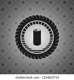 soda can icon inside dark badge