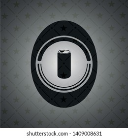 soda can icon inside dark emblem