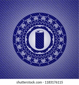 soda can icon inside denim background