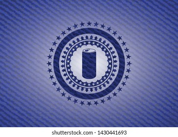soda can icon inside jean background