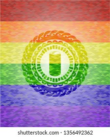 soda can icon inside lgbt colors emblem 