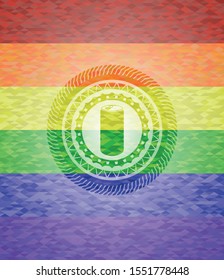 soda can icon inside lgbt colors emblem 