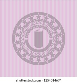 soda can icon inside pink icon or emblem