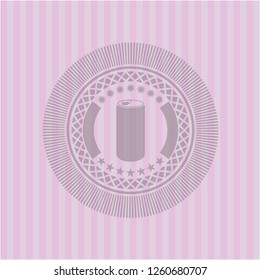 soda can icon inside pink icon or emblem