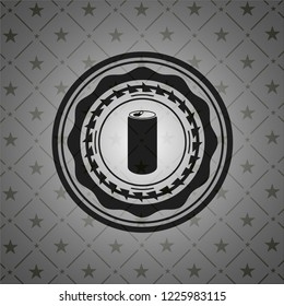 soda can icon inside realistic black emblem