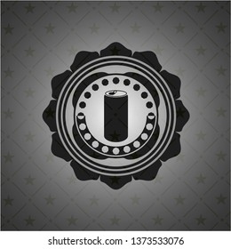 soda can icon inside realistic black emblem