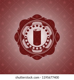 soda can icon inside red emblem