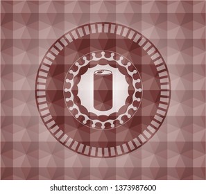soda can icon inside red seamless geometric badge.