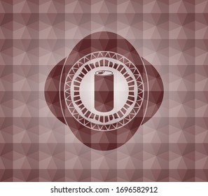 Soda kann Symbol in rotem geometrischem Abzeichen. Nahtlos.