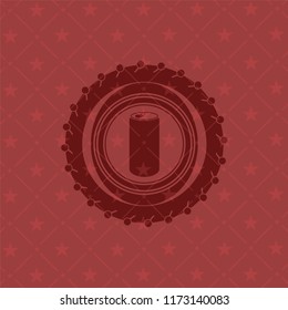 soda can icon inside retro style red emblem