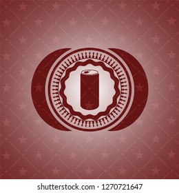 soda can icon inside retro style red emblem