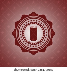 soda can icon inside retro style red emblem