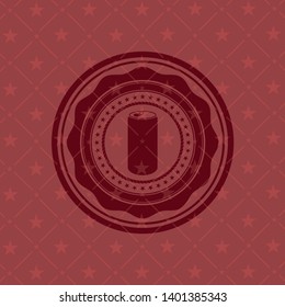 soda can icon inside retro style red emblem