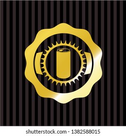 soda can icon inside shiny emblem
