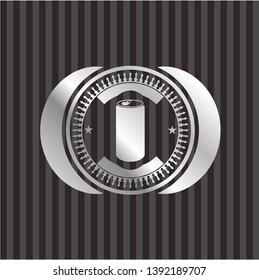 soda can icon inside silver emblem