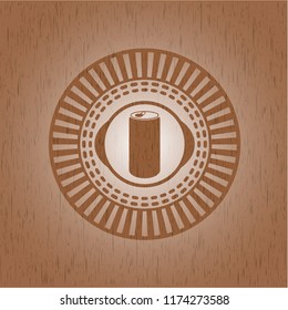 soda can icon inside wood emblem