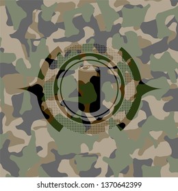 soda can icon on camouflage pattern