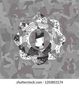 soda can icon on grey camouflage texture