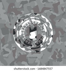 soda can icon on grey camo pattern
