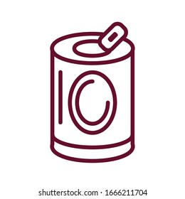 Soda kann Symbol auf weißem Hintergrund, Liniensymbol, Vektorillustration