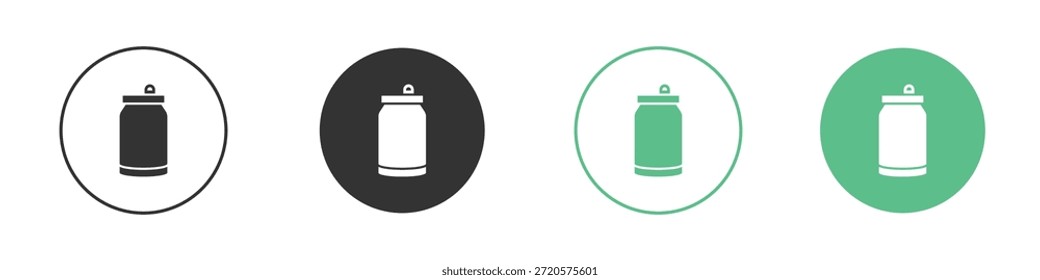 Pictogramas de iconos de lata de refresco. Vector EPS 10
