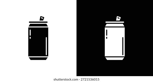 Soda lata ícone silhueta vetor plana ilustração design pack.