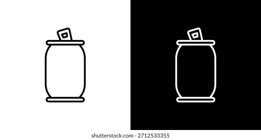 Soda-Dosen-Symbol. Einfaches flaches Symbol. Piktogramm-Illustration mit perfektem schwarzem Umriss