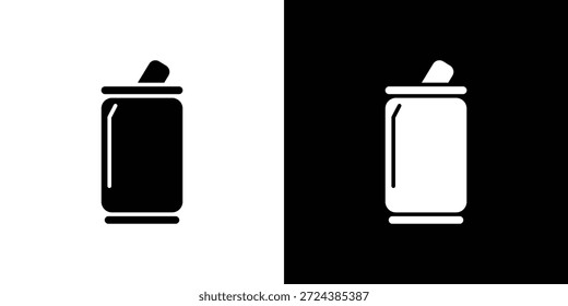 Soda kann Symbol einfache flache grafische Illustrationen. Schwarz-weiße Silhouette Vektor