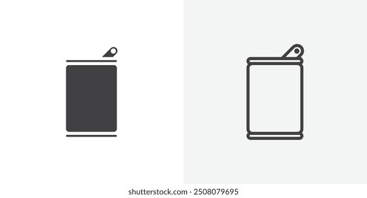 Soda can icon in solid and outlined style