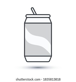 Soda can icon. Street food icon, mono vector symbols. Eps10 vector illustration.