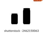 Soda can icon, transparent  background. Dented soda cans icons set. Beverage, beer and brewing sign and symbol. soda and juice silhouette. Vector illustration