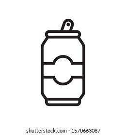 Soda can icon in trendy outline style design. Vector graphic illustration. Suitable for website design, logo, app, and ui. Editable vector stroke. EPS 10.