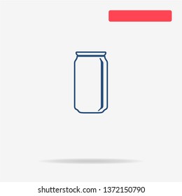Soda can icon. Vector concept illustration for design.