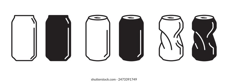 soda can icon vector illustration black line 