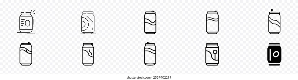 Icono de la lata de refresco. Ilustración vectorial de icono de lata de refresco, Soda en Vector de icono de lata plana de aluminio, icono de lata de botella de aluminio de refresco