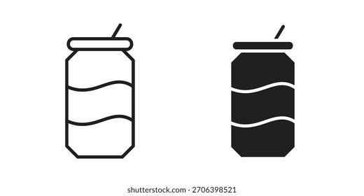 Soda pode ícone de ilustração vetorial. Design plano. Símbolos de vetor de design gráfico.