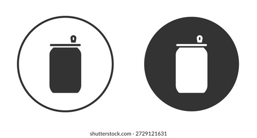 Soda can icon vector silhouette in black. simple flat icon vector.