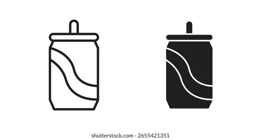 Soda can icon vector, solid illustration, pictogram isolated color editable