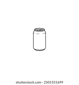 Vector de icono de lata de refresco en línea delgada y estilo plano con trazo editable sobre fondo blanco. Conjunto de iconos de latas de refresco abolladas. Bebida, cerveza y cervecería signo y símbolo. Ilustración vectorial