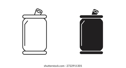 Icono de lata de refresco para Web y App. Ilustración vectorial eps