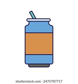 soda can icon with white background vector stock illustration